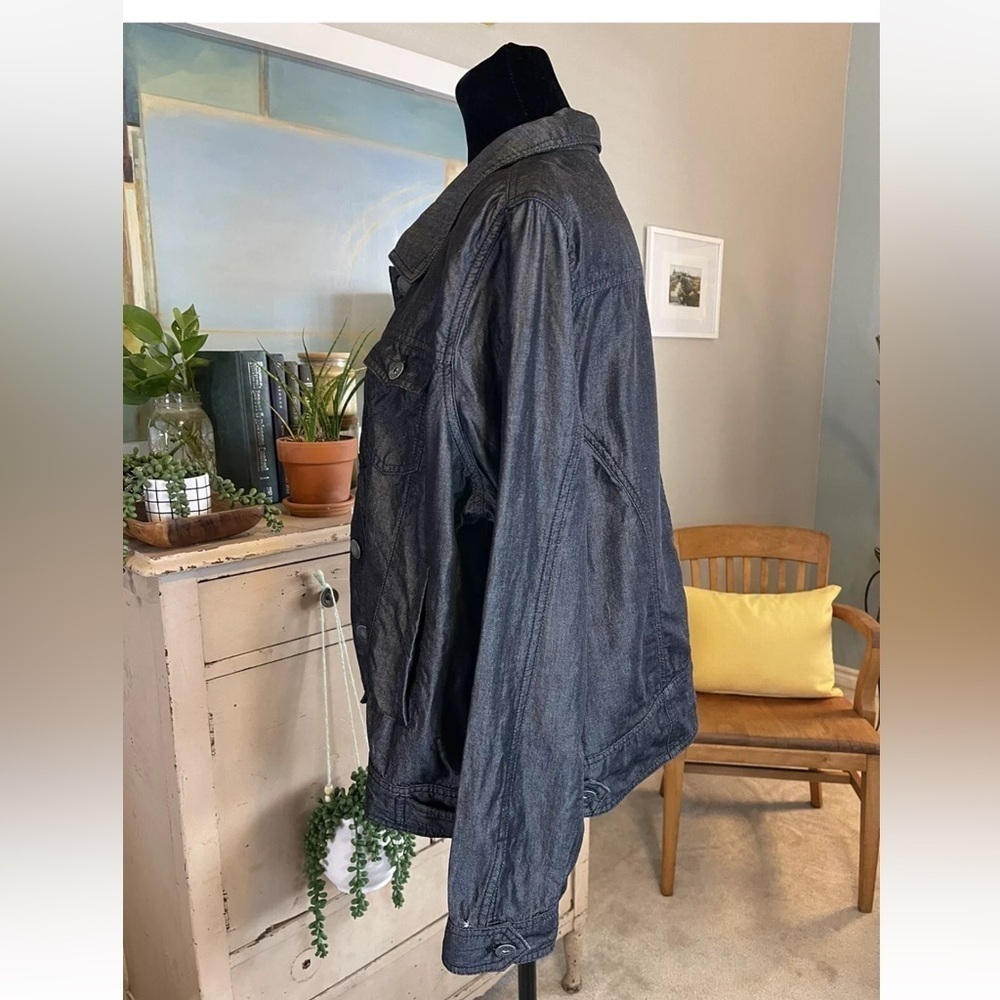 Tahari Jacket Black Sheen XL Lightweight Snap Buttons Pintuck Front Party Casual - Picture 3 of 11